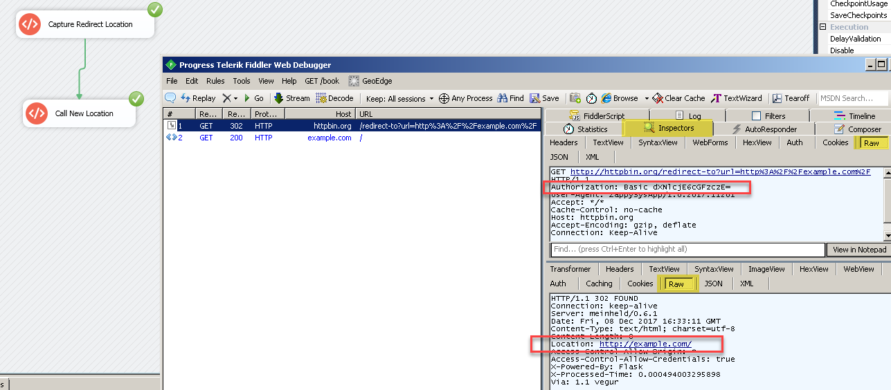 Debugging Web API call using Fiddler in SSIS
