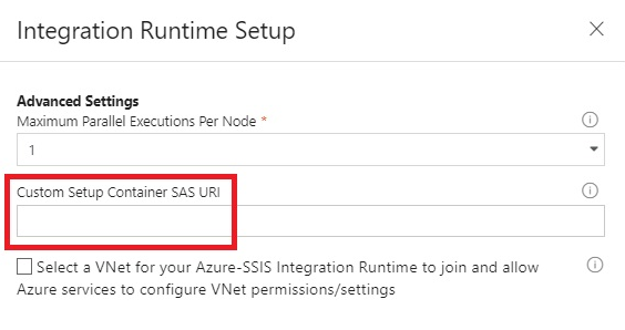 Configure SAS URI in Azure Data Factory custom setup