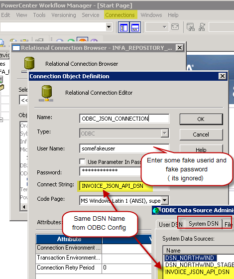Configure JSON connection in Informatica for REST API / JSON File connectivity - Using ZappySys JSON ODBC Driver