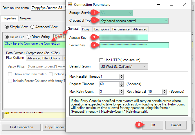 Create Amazon S3 Storage Connection