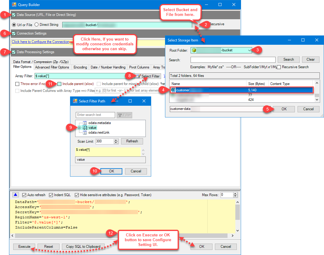 ZappySys ODBC Driver - Custom Objects : Virtual Table Query Builder