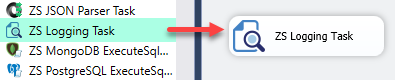 Drag and Drop ZS Logging Task in design panel