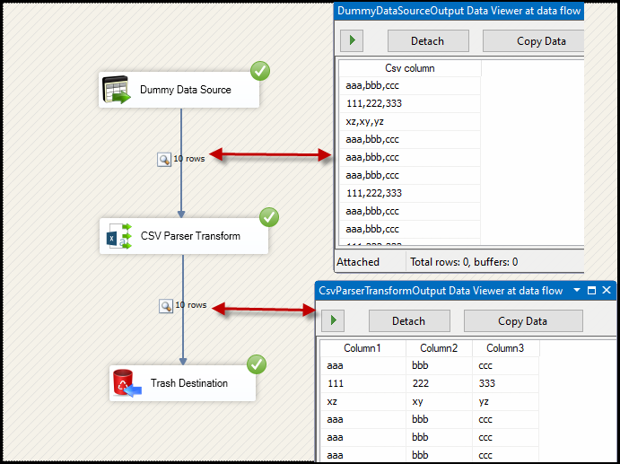 CSV parser data viewer
